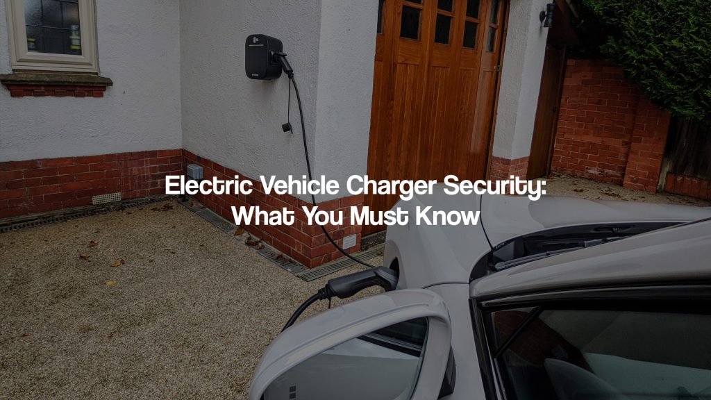 A technician inspecting a secure EV charger system with a digital lock and encrypted interface.