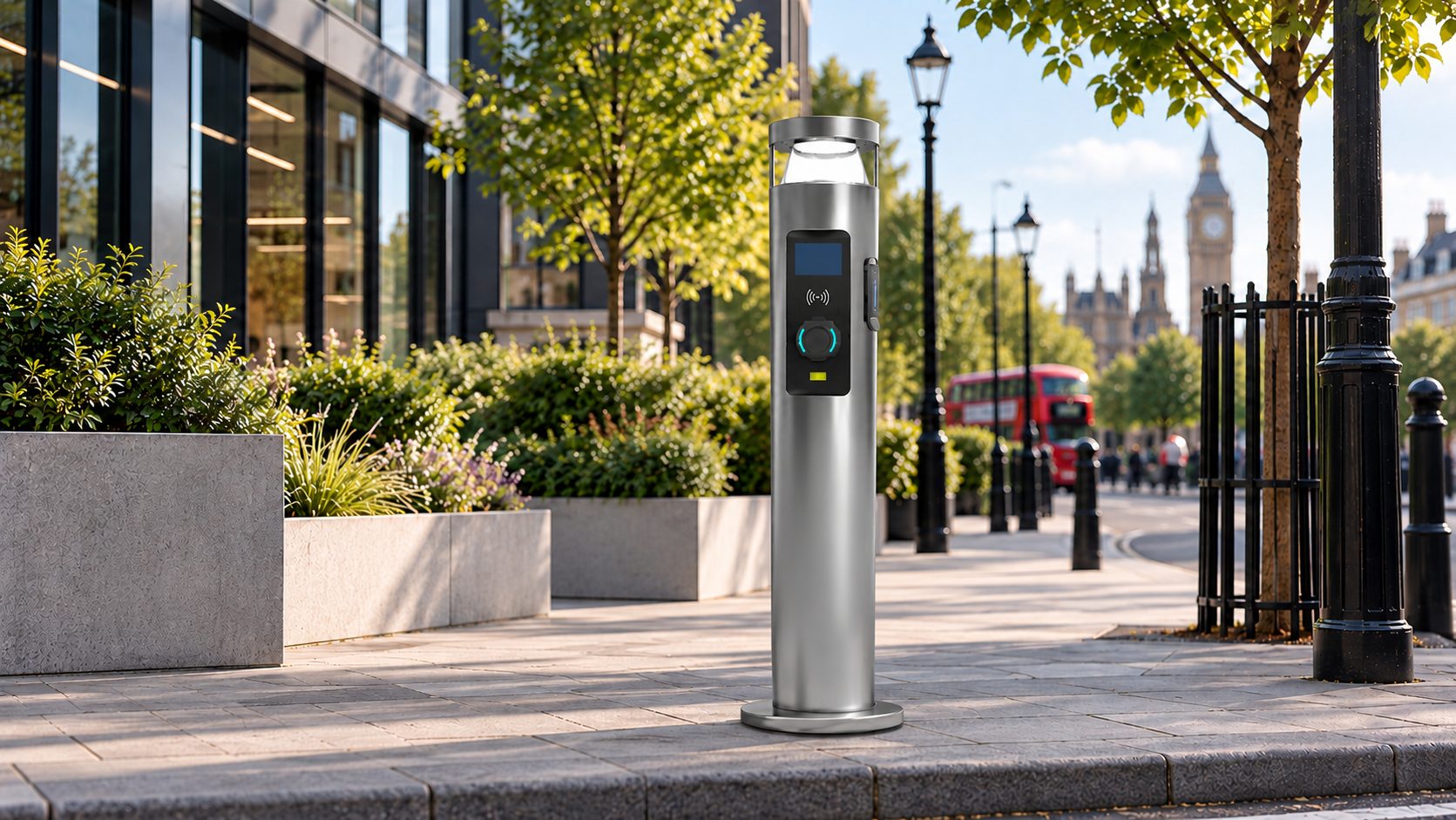 London Streetscape with EV Charger